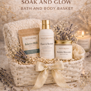 Soak and Glow Bath & Body Basket | Self Care Gift Set for Relaxation